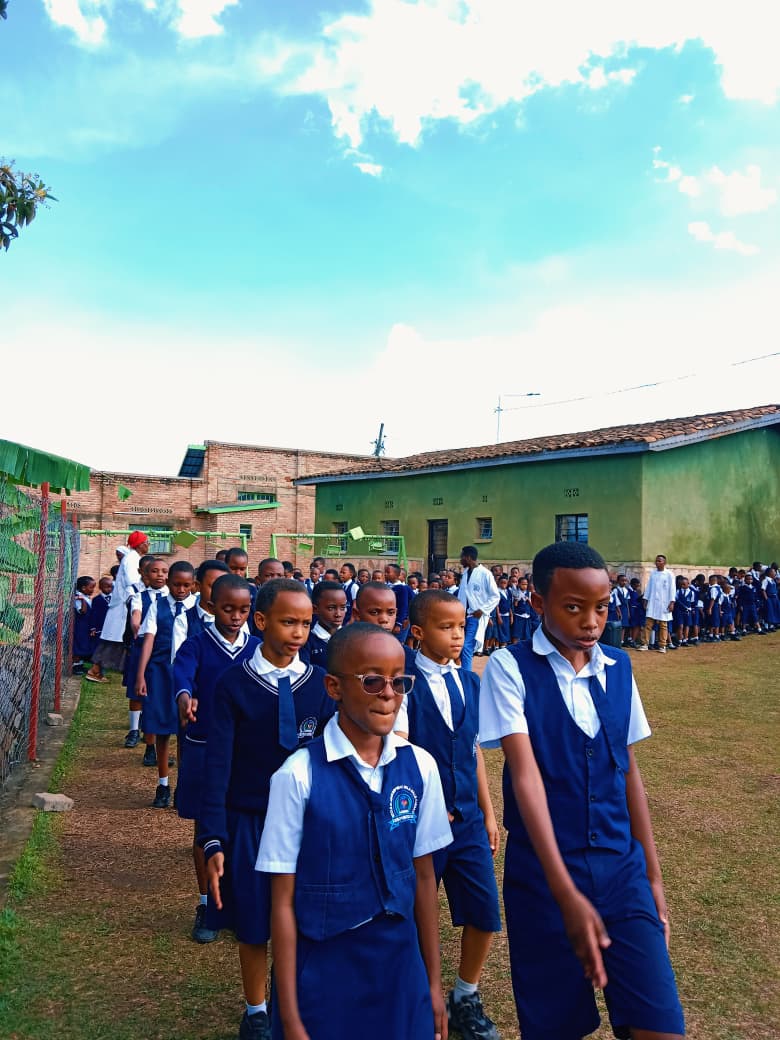 Students in assembly line