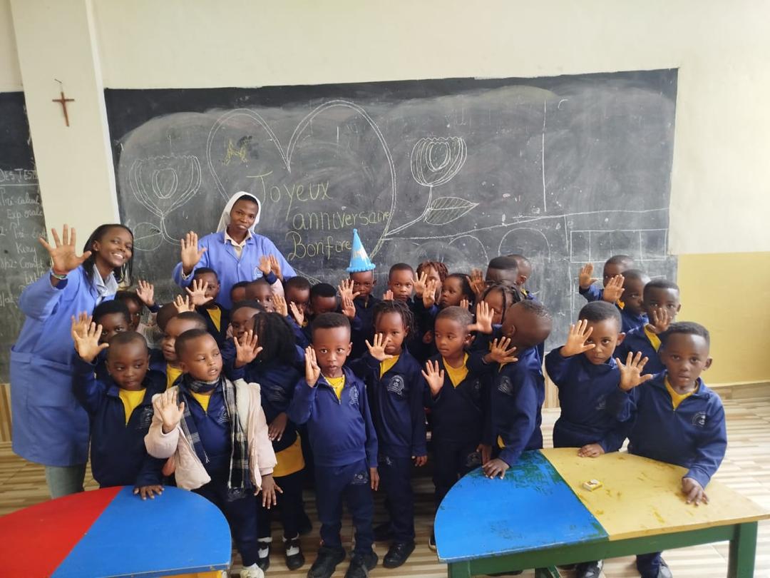 Children celebrating in class